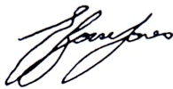 A signed photograph of a person with a name on it