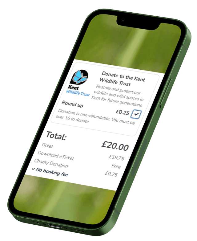 A cell phone with a green background