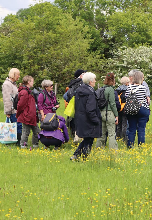 A group of people standing in a field